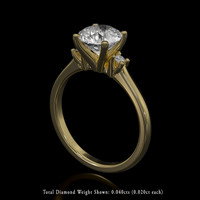 1.50 Ct. White Sapphire Ring, 10K Yellow Gold 2