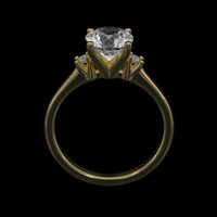 1.50 Ct. White Sapphire Ring, 10K Yellow Gold 3