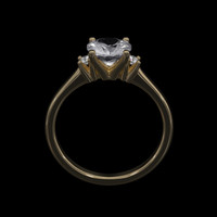 0.84 Ct. White Sapphire Ring, 10K Yellow Gold 3