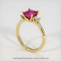 1.56 Ct. Pink Sapphire Ring, 14K Yellow Gold 2