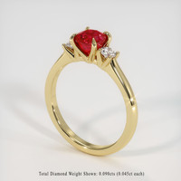 1.09 Ct. Ruby Ring, 14K Yellow Gold 2