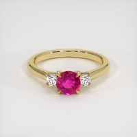 0.65 Ct. Ruby Ring, 14K Yellow Gold 1