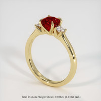 0.75 Ct. Ruby Ring, 14K Yellow Gold 2