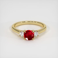 0.68 Ct. Ruby Ring, 14K Yellow Gold 1