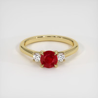0.98 Ct. Ruby Ring, 14K Yellow Gold 1