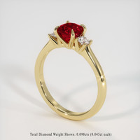 0.98 Ct. Ruby Ring, 14K Yellow Gold 2