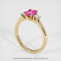 0.80 Ct. Pink Sapphire Ring, 14K Yellow Gold 2