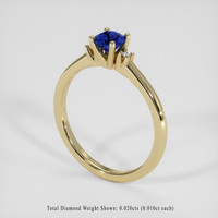 0.60 Ct. Blue Sapphire Ring, 14K Yellow Gold 2