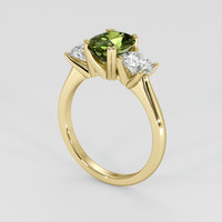 1.90 Ct. Yellowish Green Sapphire Ring, 14K Yellow Gold 2