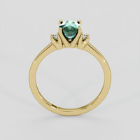 1.20 Ct. Bluish Green Sapphire Ring, 14K Yellow Gold 3