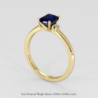 1.17 Ct. Blue Sapphire Ring, 14K Yellow Gold 2