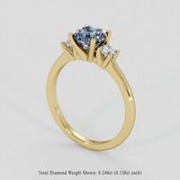 1.16 Ct. Greenish Blue Sapphire Ring, 14K Yellow Gold 2