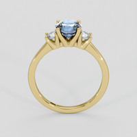 1.16 Ct. Greenish Blue Sapphire Ring, 14K Yellow Gold 3