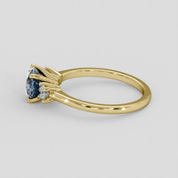 1.16 Ct. Greenish Blue Sapphire Ring, 14K Yellow Gold 4