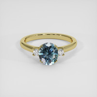 2.00 Ct. Greenish Blue Sapphire Ring, 14K Yellow Gold 1