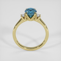 2.00 Ct. Greenish Blue Sapphire Ring, 14K Yellow Gold 3