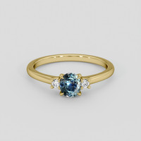 0.48 Ct. Bluish Green Sapphire Ring, 14K Yellow Gold 1