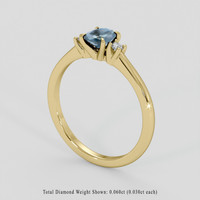 0.48 Ct. Bluish Green Sapphire Ring, 14K Yellow Gold 2