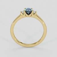 0.48 Ct. Bluish Green Sapphire Ring, 14K Yellow Gold 3