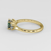 0.87 Ct. Bluish Green Sapphire Ring, 14K Yellow Gold 4