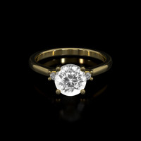 1.50 Ct. White Sapphire Ring, 14K Yellow Gold 1