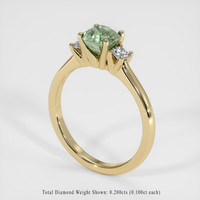 1.15 Ct. Bluish Green Sapphire Ring, 14K Yellow Gold 2