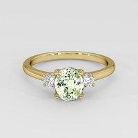 1.44 Ct. Yellowish Green Sapphire Ring, 14K Yellow Gold 1