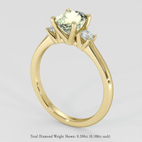 1.44 Ct. Yellowish Green Sapphire Ring, 14K Yellow Gold 2