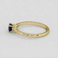 0.56 Ct. Greenish Blue Sapphire Ring, 18K Yellow Gold 4