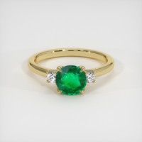 1.13 Ct. Emerald Ring, 18K Yellow Gold 1