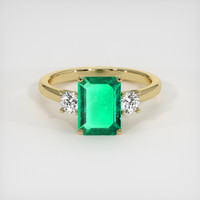 1.33 Ct. Emerald Ring, 18K Yellow Gold 1