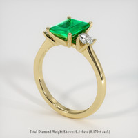 1.33 Ct. Emerald Ring, 18K Yellow Gold 2