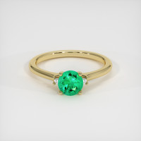 0.66 Ct. Emerald Ring, 18K Yellow Gold 1