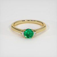 0.52 Ct. Emerald Ring, 18K Yellow Gold 1