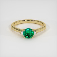 0.58 Ct. Emerald Ring, 18K Yellow Gold 1