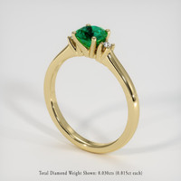 0.58 Ct. Emerald Ring, 18K Yellow Gold 2
