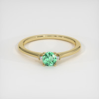 0.41 Ct. Emerald Ring, 18K Yellow Gold 1