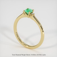 0.41 Ct. Emerald Ring, 18K Yellow Gold 2