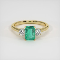 1.58 Ct. Emerald Ring, 18K Yellow Gold 1