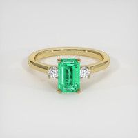 1.22 Ct. Emerald Ring, 18K Yellow Gold 1