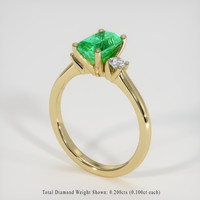 1.22 Ct. Emerald Ring, 18K Yellow Gold 2