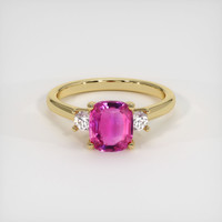 1.56 Ct. Pink Sapphire Ring, 18K Yellow Gold 1