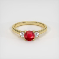 1.09 Ct. Ruby Ring, 18K Yellow Gold 1