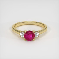 0.84 Ct. Ruby Ring, 18K Yellow Gold 1