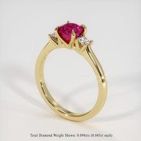 0.84 Ct. Ruby Ring, 18K Yellow Gold 2