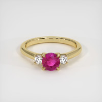 0.70 Ct. Ruby Ring, 18K Yellow Gold 1