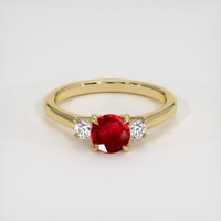 0.68 Ct. Ruby Ring, 18K Yellow Gold 1