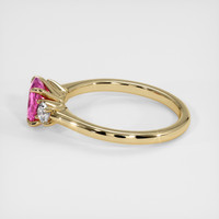 0.80 Ct. Pink Sapphire Ring, 18K Yellow Gold 4