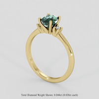 1.20 Ct. Bluish Green Sapphire Ring, 18K Yellow Gold 2