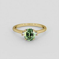 1.49 Ct. Green Sapphire Ring, 18K Yellow Gold 1